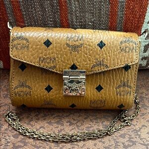 MCM Tan Leather Crossbody Bag
